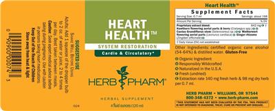 Photo of the Herb Pharm Heart Health label