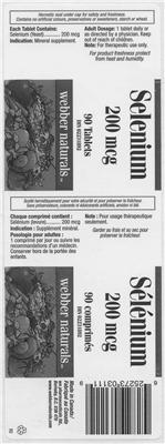 Photo of the Webber Naturals Selenium 200 mcg label