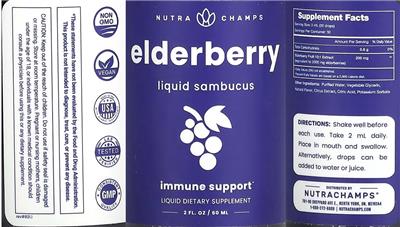 Photo of the NutraChamps Elderberry Liquid Sambucus label