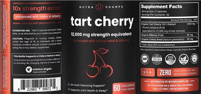 Photo of the NutraChamps Tart Cherry label