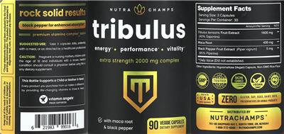 Photo of the NutraChamps Tribulus label
