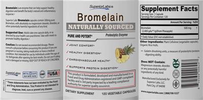 Photo of the SuperiorLabs Bromelain label
