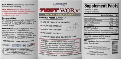 Photo of the SuperiorLabs Test WORx label