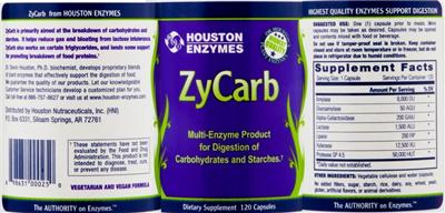 Photo of the Houston Enzymes ZyCarb label