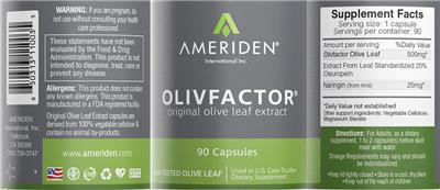 Photo of the Ameriden International OlivFactor label