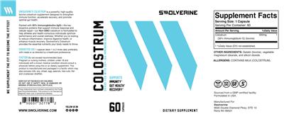 Photo of the Swolverine Colostrum label