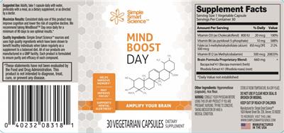 Photo of the Simple Smart Science Mind Boost Day label