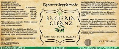 Photo of the Signature Supplements Bactrtia Cleanz label