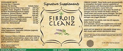 Photo of the Signature Supplements Fibroid Cleanz label