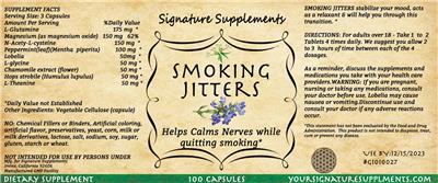 Photo of the Signature Supplements Smoking Jitters label