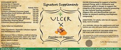 Photo of the Signature Supplements Ulcer X label