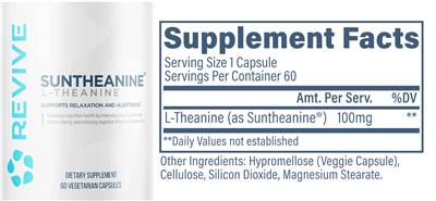 Photo of the Revive Suntheanine label