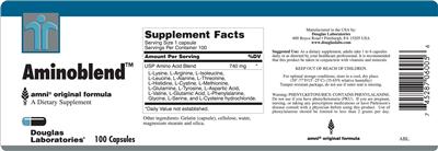 Photo of the Douglas Laboratories Aminoblend label