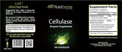 Photo of the PuraDyme Cellulase label