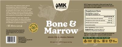 Photo of the MK Supplements Bone & Marrow 3,000 mg label