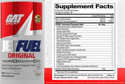 Photo of the GAT Sport JetFuel Original label