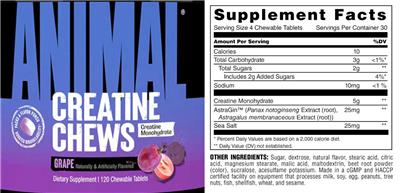 Originaletikett: Animal Creatine Chews Grape Flavor