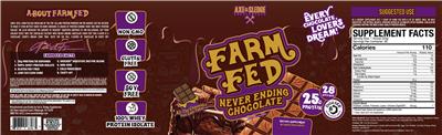 Photo of the Axe & Sledge Supplements Farm Fed Never Ending Chocolate label