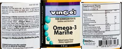Photo of the Vinco's Omega-3 Marine Natural Lemon Flavor label