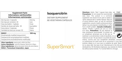 Photo of the SuperSmart Isoquercitrin label