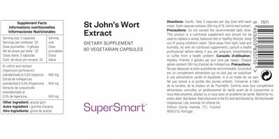 Photo of the SuperSmart St John's Wort Extract label