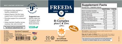 Photo of the Freeda B-Complex plus C & Zinc label