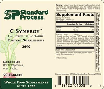 Photo of the SP Standard Process C Synergy label