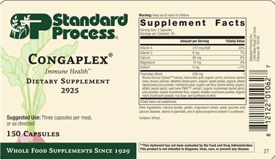 Photo of the SP Standard Process Congaplex label