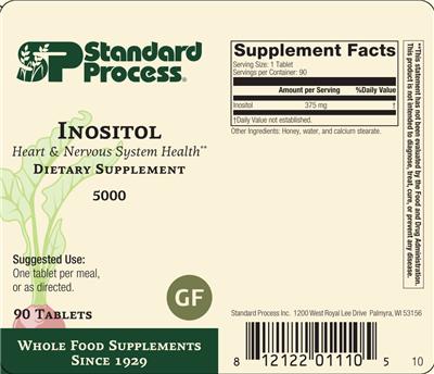 Photo of the SP Standard Process Inositol label