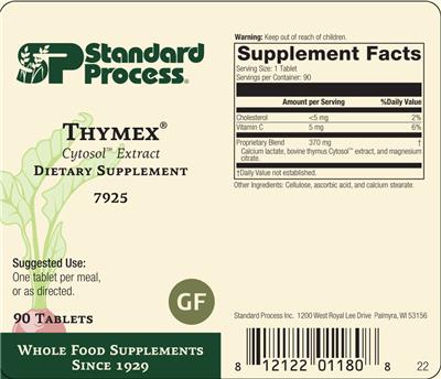 Photo of the SP Standard Process Thymex label