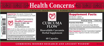 Photo of the Health Concerns Curcuma Flow label