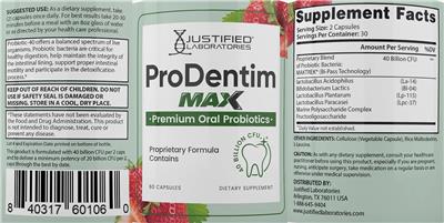 Label of ProDentim Max