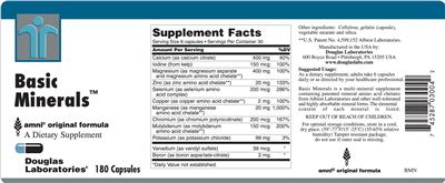 Photo of the Douglas Laboratories Basic Minerals label