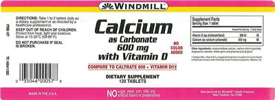 Calcium as Carbonate 600 mg with Vitamin D