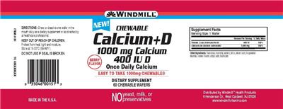 Chewable Calcium+D 1000 mg Calcium 400 IU D Berry Flavor