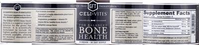 Photo of the Gluten Free Therapeutics Celi-Vites For Balanced Bone Health label