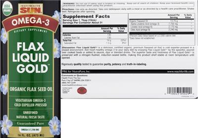 Photo of the Health From The Sun Flax Liquix Gold label