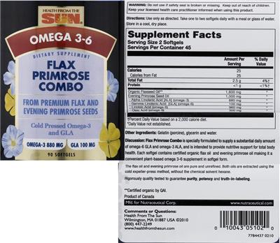 Photo of the Health From The Sun Flax Primrose Combo label
