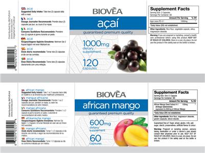 Photo of the BIOVEA African Mango 600 mg label
