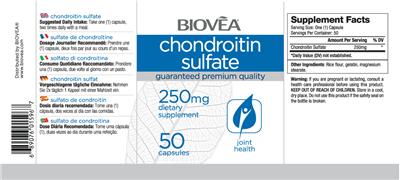 Photo of the BIOVEA Chondriotin Sulfate 250 mg label