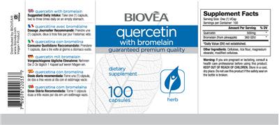 Photo of the BIOVEA Quercetin with Bromelain label
