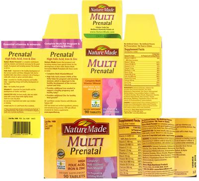 Photo of the Nature Made Multi Prenatal label