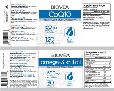 Photo of the BIOVEA CoQ10 60 mg label