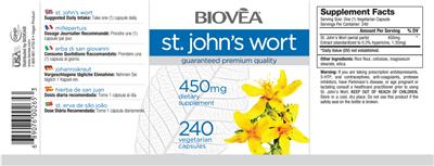 Photo of the BIOVEA St. John's Wort 450 mg label