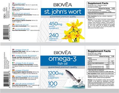 Photo of the BIOVEA Omega-3 Fish Oil 1200 mg label