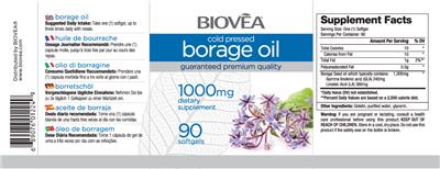 Photo of the BIOVEA Borage Oil 1000 mg label