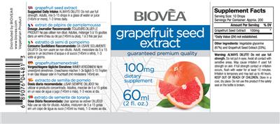 Photo of the BIOVEA Grapefruit Seed Extract 100 mg label