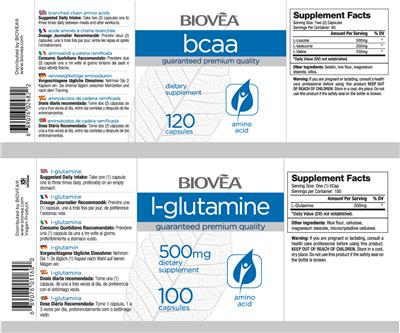 Photo of the BIOVEA BCAA label