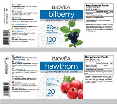 Photo of the BIOVEA Hawthorn 300 mg label