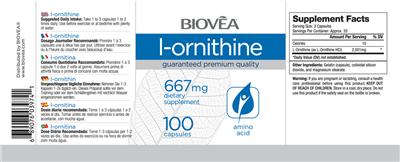 Photo of the BIOVEA L-Ornithine 667 mg label